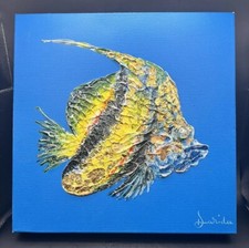 Award Winning Artist, Alexandru Darida,  Textured Angel Fish Painting picture