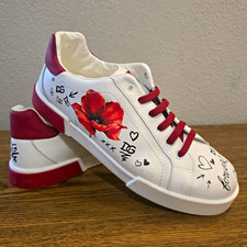 Dolce & Gabbana Portofino Leather Floral Custom Low Top Lace-Up Sneaker picture