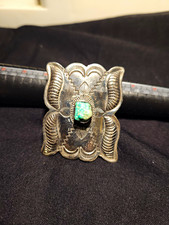 Vintage Navajo Style Silver Turquoise Bolo Slide Bennett C-31 — Cord Broken picture