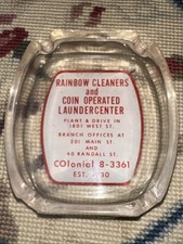 Vintage Rainbow, Cleaners, And Coin Operated Launder Center Advertising Ashtray picture