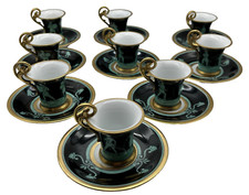 Epiag Royal Czechoslovakia Demitasse Cup Saucer Greek Mythology Set 9 gold rim picture