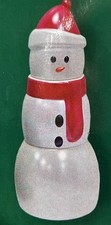 ⛄️ NEW VIRAL 3 Piece 24” Iridescence Christmas Stackable Snowman Blow Mold Decor picture