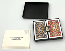Vintage KEM Plastic Playing Cards Double Deck Set w/ Original Case picture