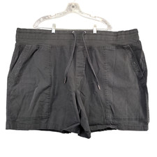 Terra & Sky Women's Chino Shorts Black Size 4X 28W-30W Cotton Blend picture