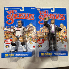 Mattel WWE LJN CM Punk & Ted DiBiase superstars wave 4 blue card *IN HAND*RTS* picture