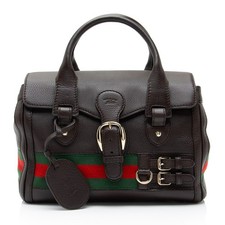 Gucci Leather Heritage Web Buckle Boston Bag picture
