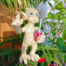 Handcrafted needle felted Mac and Me figure/80's/wool art toy/ooak picture