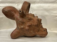 C. 800 BCE-100CE Pre-Columbian Early Calima Redware Frog Effigy Alcarraza Vessel picture
