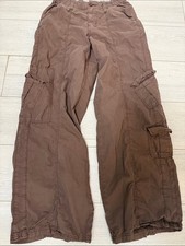 BDG Urban Outfitters Brown Elastic Waist Y2K Cargo Parachute Pants Size XS EUC picture