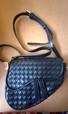 Urban Expressions Handbag Woven Saddle Crossbody Bag in Black picture