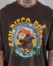 San Diego Padres MLB Baseball Graphic Dark Chocolate T shirt Vtg HN2040 picture