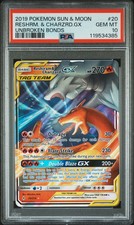2019 Pokemon SM Unbroken Bonds Reshiram & Charizard GX #20 PSA 10 GEM MINT picture