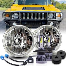 For Hummer H2 2003-2009 Pair DOT 7 inch Round LED Headlights w/ High Low Beam picture