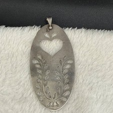 Vintage Dominique Dinouart Pendant Silver Heart Cutout Floral Signed DDD picture