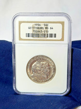 1936 Gettysburg 50C Coin NGC MS64 Commemorative Half Dollar picture