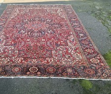 Vintage Hand Knotted 100% Wool Middle Eastern Rug 9-8 x 13-4 picture