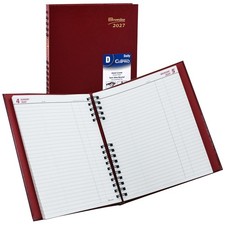 2027 Brownline C550C.RED CoilPRO Daily Planner, Hard Cover, 10 x 7-7/8