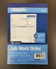 ABFT5868 Adams Job Work Order Book 3-Part Carbonless 33 Sets Each - PACK OF 10 picture