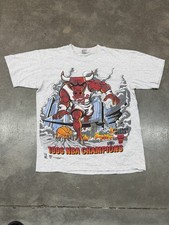 RARE Vintage 1996 Chicago Bulls NBA World Champions Graphic Rap Style Shirt Sz L picture