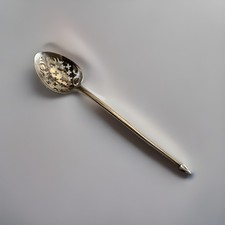 Rare Antique George III Silver Mote Spoon, Hester Bateman 5” C1775 picture