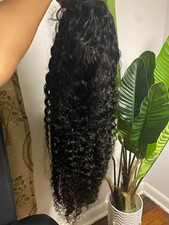 32Inch Black Curly Lace Front Wig Human Hair picture