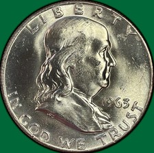 1963-D Franklin Half Dollar Brilliant Uncirculated BU Coin #47337 picture