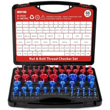 66 Pcs Thread Checker Nut and Bolt Thread Checker Set with 35 Inch and 31 Metric picture