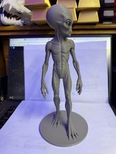 10” Gray Alien Figure  The Watcher  3D Printed   picture
