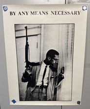 1990’s Vintage Orig. Poster - Malcolm X - By Any Means Necessary - 19x25” Litho picture