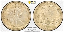 1917-S 50C REVERSE MINT MARK*** KEY DATE FRESHLY GRADED*** PCGS AU55 picture