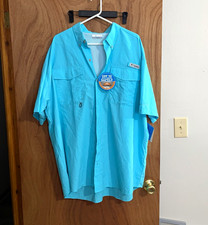 Columbia UPF 30 Men’s XL Blue Short Sleeve Button-Up UV Shirt picture