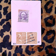 Lot of 3 Used US Postage Stamps Washington/Martha 1 1/2c & 2c Brown Purple picture