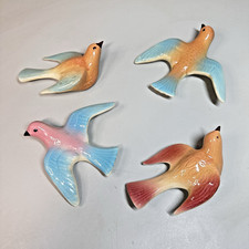 MCM 4 Vintage Ceramic Sparrow Bird In Flight ( Royal Copely?) Wall Hangers HTF picture