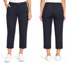 TALBOTS NWT $89 Relaxed Chino Navy Perfect Crop Pants Size 12 Petite 34x22 c7 picture