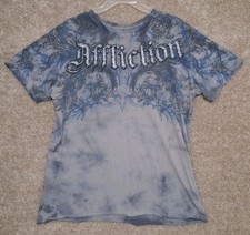 Affliction Los Angeles Graphic Blue Men's Large T-Shirt Y2K  picture