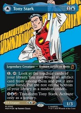 Tony Stark (Borderless) Foil Marvel Super Heroes Foil Playtest Card picture