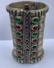 Afghani old tradition Antique brass bracelet with old glass super gorgeous picture