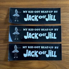 My Kid Got Beat Up By Jack Off Jill Vintage Sticker 1994 picture