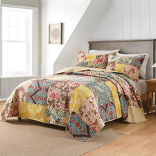 Cotton Bedspread Quilt Sets with 2 Shams, Soft Reversible Coverlet Sets Lightwei picture
