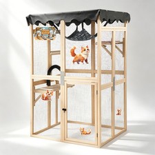 COZIWOW Outdoor Catio Cat Enclosure, Wooden Cat House Window Access picture