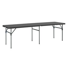 8ft Folding Plastic Table Black Heavy Duty Indoor/Outdoor UV & Scratch Resistant picture