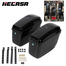 Motorcycle Hard Saddlebags Bags Luggage For Harley Honda Suzuki Yamaha Cruiser picture