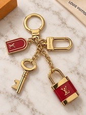 Vintage Louis Vuitton Bag Charm / Key Holder – Red & Gold – Discontinued Design picture
