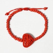 TIGERSTARS DRAMATIC BOLD CINNABAR RED HEART BRACELET picture