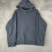 Lululemon Hoodie Mens Medium Blue Steady State Pullover Fleece Sweatshirt picture