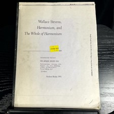 Wallace Stevens, Harmonium, The Whole of Harmonium Penso 1991 Galley Proof picture