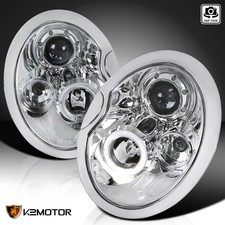 Clear Fits 2002-2006 Mini Cooper S LED Halo Projector Headlights Lamp Pair 02-05 picture