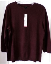 NWT New $199 Talbots Cashmere Audrey Burgundy Sweater Women Large L picture