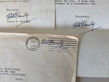 1965 Robert F. Kennedy Sr. Signed Senate Letter RFK (Autopen?) 3 Signatures picture