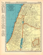 1938 Antique Palestine Map Vintage Map of Syria Trans Jordan Jerusalem 3221 picture